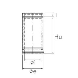 Pipe L 0.50 mt double wall flue ISO25 RUSTY De Marinis