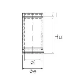 Pipe L 0.50 mt double wall flue ISO25 RUSTY De Marinis