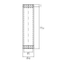 Pipe L 1.0 m double wall flue ISO25 RUSTY De Marinis