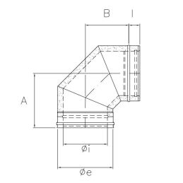 90 ° bend K2C9 ISO25 RUSTY Double wall flue