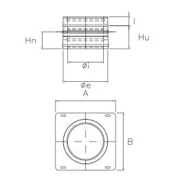 Intermediate plate supporting double wall flue ISO25 RUSTY De