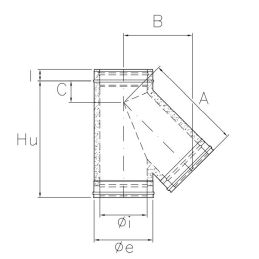 Double wall flue pipe T 45 gradi ISO25 RUSTY De Marinis