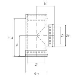 Double wall flue pipe T 90 gradi ISO25 RUSTY De Marinis