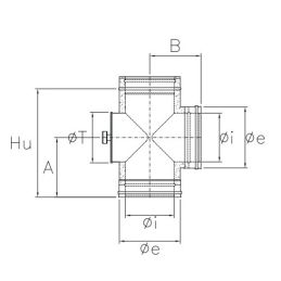 Double wall flue pipe T 90 gradi ISO25 RUSTY De Marinis