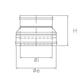 Double-mono flue joint double wall ISO25 RUSTY De Marinis