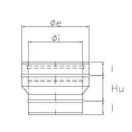 Single-double flue double wall junction ISO25 RUSTY De Marinis