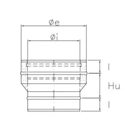 Single-double flue double wall junction ISO25 RUSTY De Marinis