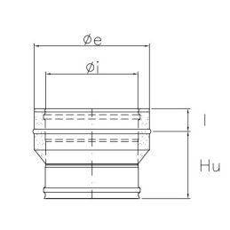 Single-double flue double wall junction ISO25 RUSTY De Marinis