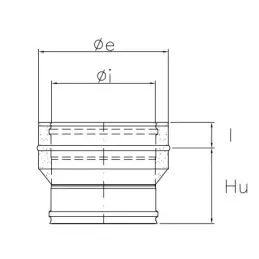 Single-double flue double wall junction ISO25 RUSTY De Marinis
