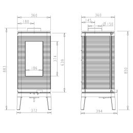 Stufa a legna INVICTA Caminetti Montegrappa IWAKI 7,0Kw