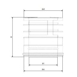 Ring terminal cap K2TLN ISO25 RUSTY Double wall flue