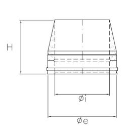 Truncated conical hatch double wall flue ISO25 RUSTY De Marinis