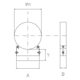 Adjustable wall support bracket for double wall flue ISO25