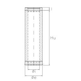 1 meter pipe R5T1 ISO50 Copper Double wall flue