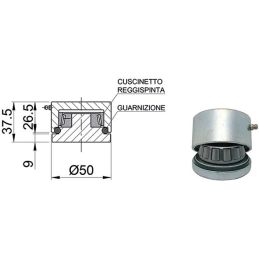 Cardine inferiore cuscinetto per cancelli diam.50 mm IBFM 839B