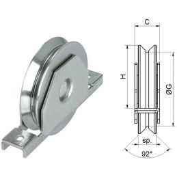 Ruota per cancelli gola a Y con supporto COMBI 426