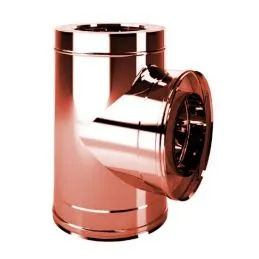 Raccordo a T 90° R5T9 ISO50 Rame Canna fumaria doppia parete