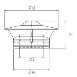 Cappello terminale parapioggia R5CC ISO50 Rame Canna fumaria