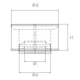 Cappello terminale antintemperie R5AR ISO50 Rame Canna fumaria