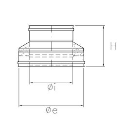 Double-mono junction R5RCU ISO50 Copper Double wall flue