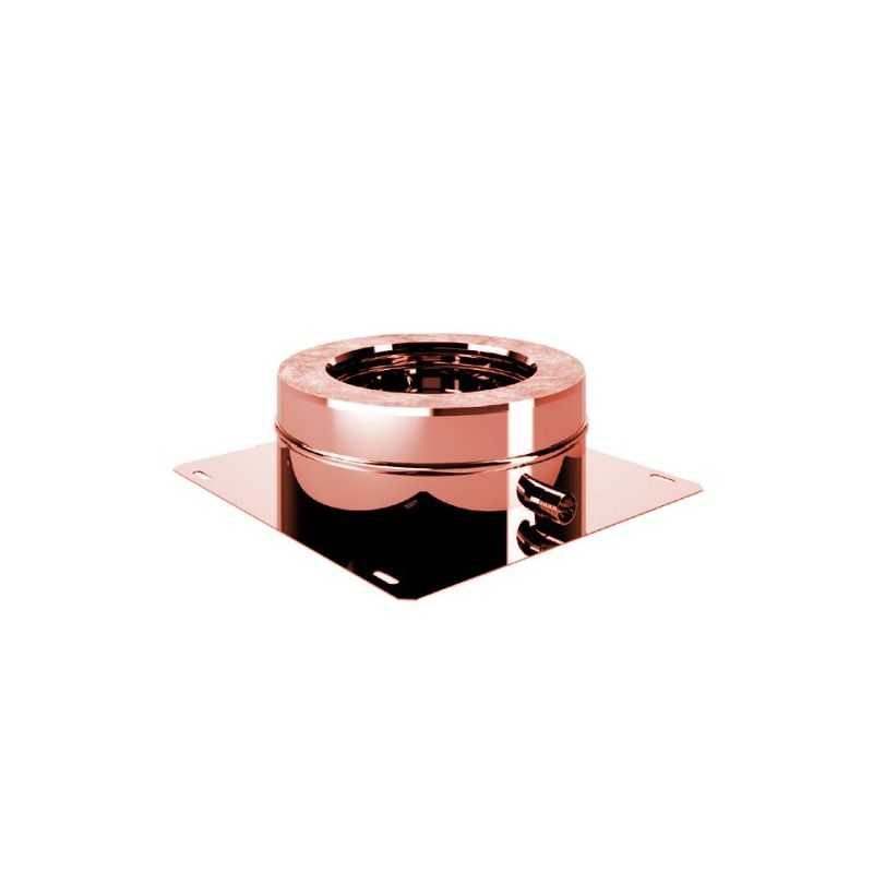 Base plate with side outlet R5PP ISO50 Copper Double wall flue