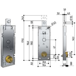 Serratura per serranda basculante PREFER B551