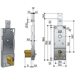 Serratura per serranda basculante PREFER B561