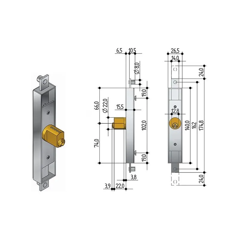 PREFER 6601 extendable gate lock PREFER 6601 extendable gate lock