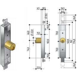 Serratura per cancelletto estensibile PREFER 6602