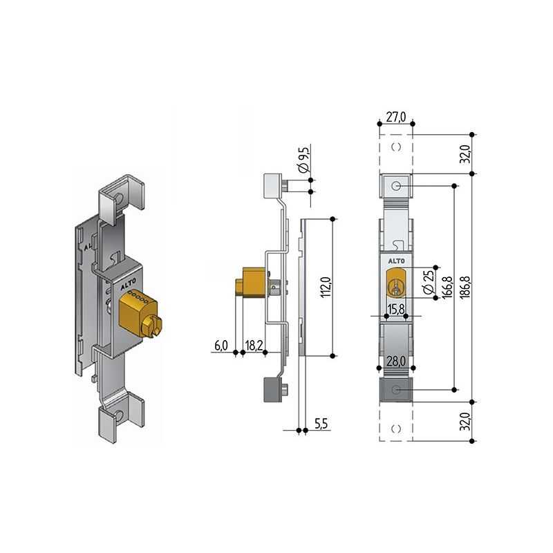 Serratura per cancelletto estensibile PREFER 6610