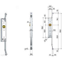 Serratura per porte scorrevoli PREFER 6317 DARDO destra