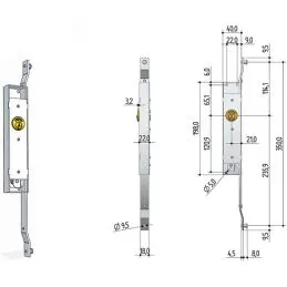 Serratura per porte scorrevoli PREFER 6317 DARDO destra
