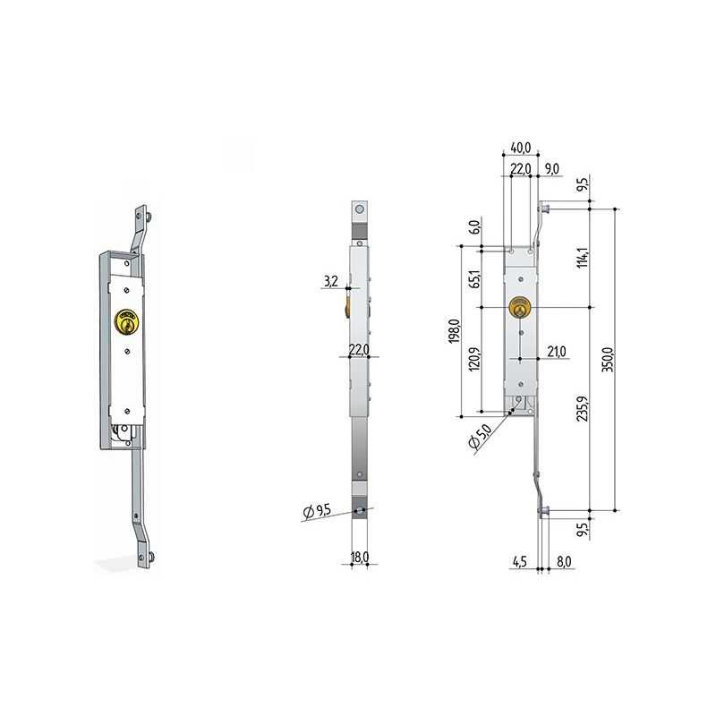 Serratura per porte scorrevoli PREFER 6317 DARDO destra