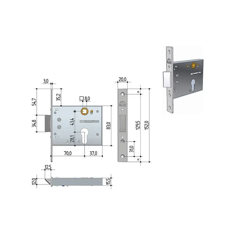 PREFER 5511 mortise lock for band