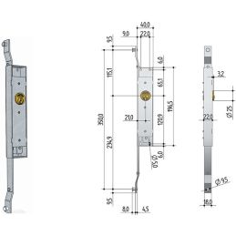 Lock for sliding doors PREFER 6318 DARDO left