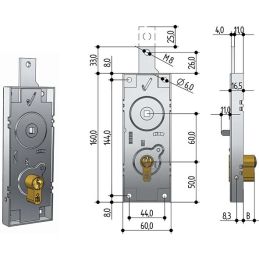 Lock for overhead shutter PREFER 6596 pred. Euro cylinder