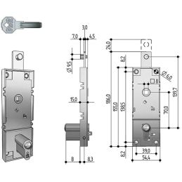 Lock for overhead shutter PREFER W561 key sicur.