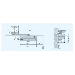 MAB 564 PLUS series door closer with variable force