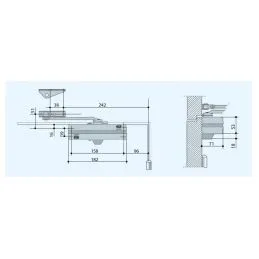 MAB 564 PLUS series door closer with variable force
