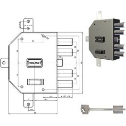 Serratura applicare CR 2350 quintuplice 1/2 g. doppia mappa