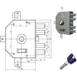 Serratura applicare CR 3350 quintuplice 1/2 g. chiave K55