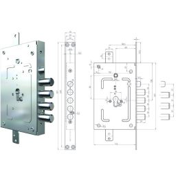 CR 2655 / 28PE GEAR triple cylinder European lock