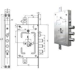 CR 2655G/52 lock int.37mm triple European cylinder