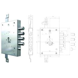 Serratura CR 7056/28-01A73 GEAR Entrata 73mm triplice cilindro