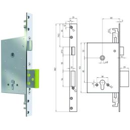 Serratura CR 8000PE infilare triplice cilindro europeo