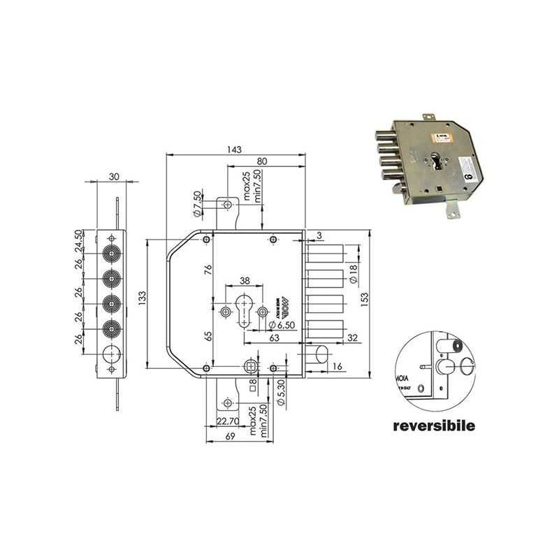 MOIA AP954 European cylinder armored lock (Antonioli)