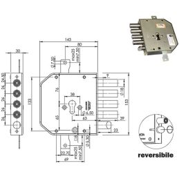 MOIA AP954+9 European cylinder armored door lock (Antonioli)