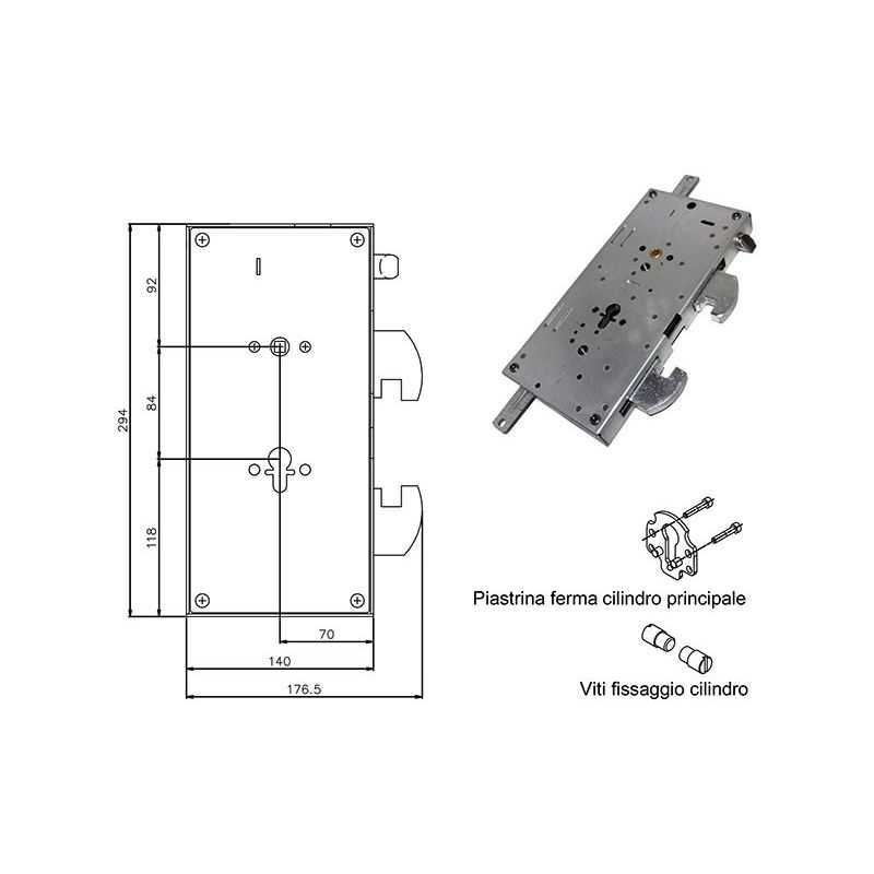 Lock for armored TESIO GRISTOP SR200.100 GR8.3 PM