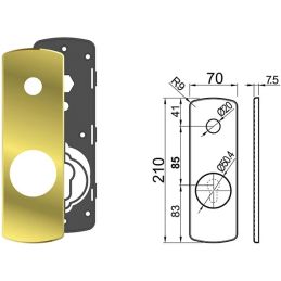 Placca DISEC KI3465P per serrature TESIO