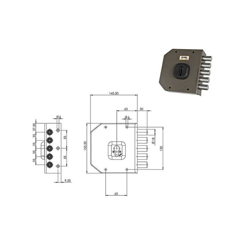 Side MOIA G451B security lock prepared for European cylinder